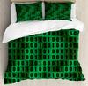 Пододеяльник для программиста Кинг/Квин сайз зеленый двоичный принт код программирования данные постельный комплект компьютерная программа число пододеяльник