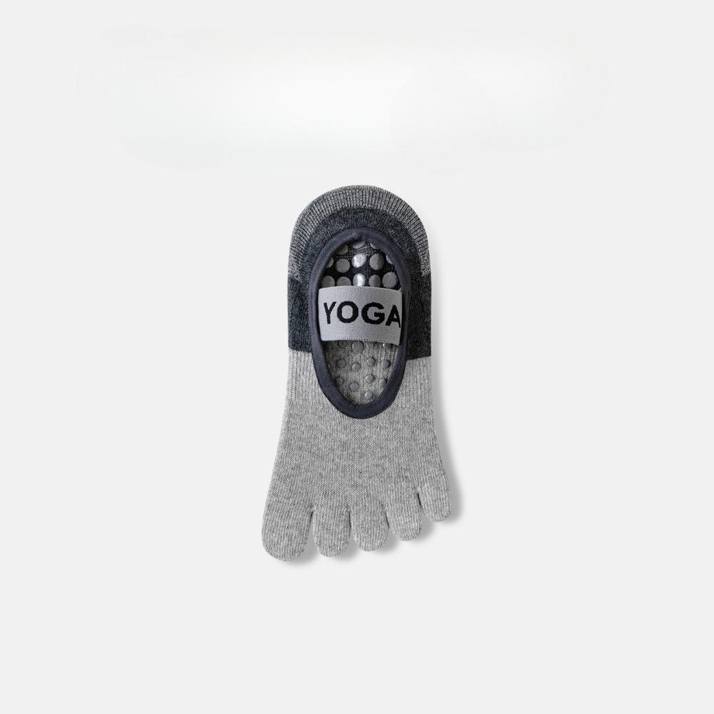 Носки для йоги с пятью пальцами, Женские нескользящие напольные носки с дозатором, Ремни без спинки, Носки для фитнеса в помещении, пилатеса, впитывающие пот