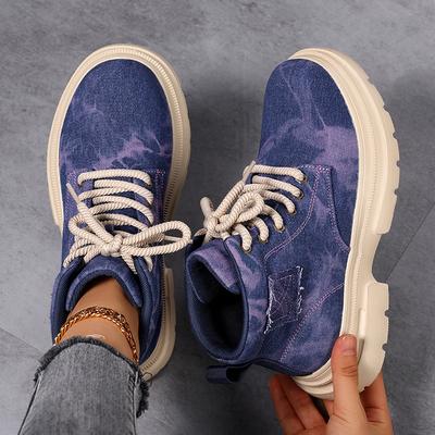 Большой размер весенне-осенние ботинки ковбойского типа Мартин на толстой подошве, рабочие, ретро, западные, повседневные, маленькие короткие ботинки, дышащая ткань, женская обувь