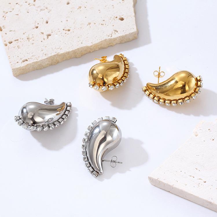 Персонализированные роскошные серьги Niche из нержавеющей стали с покрытием из 18-каратного циркония, полые серьги-капли для женщин