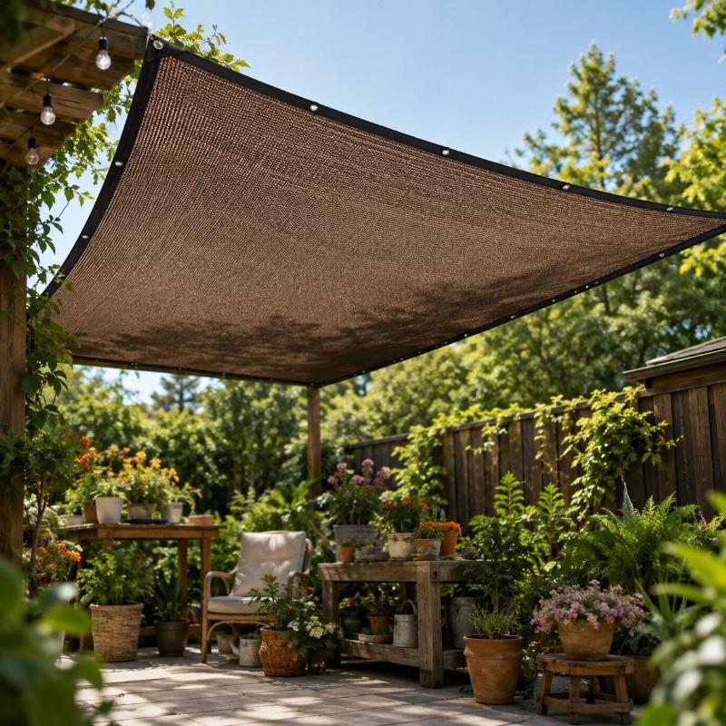 Anti-ultraviolet Coffee Brown Sunshade Sail Sunshade Shading Heat Insulation Cloth Gazebo Balcony Screen Car Cover Privacy Net