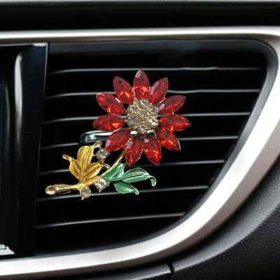 Автомобильный освежитель воздуха в виде цветка, клипса, универсальный, простая установка, блестящий, искусственный