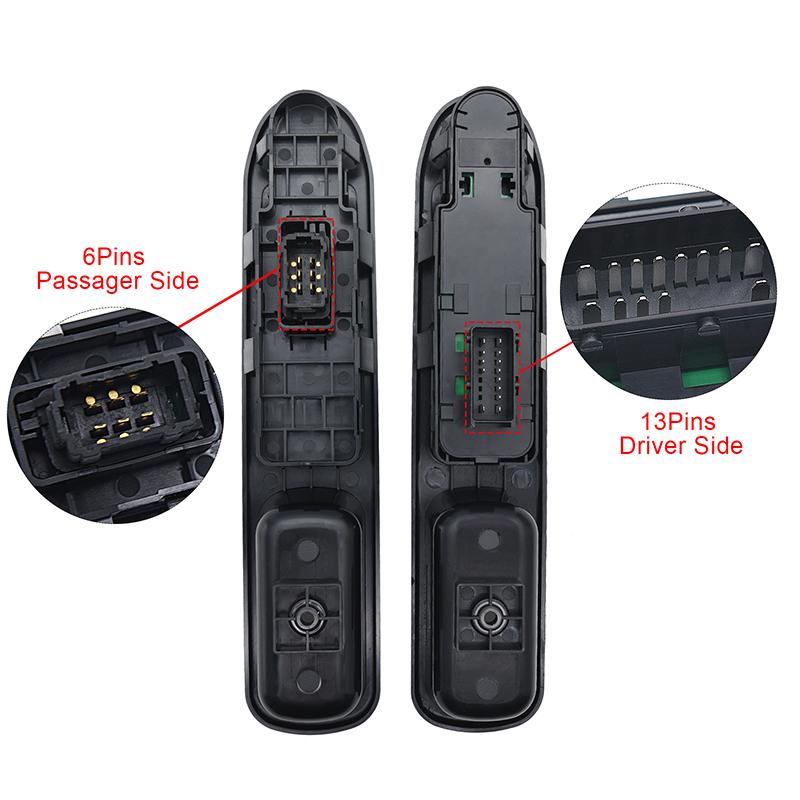 2 шт., переключатель управления стеклоподъемником со стороны водителя + со стороны пассажира для Peugeot 207 2007-2015 6554QC 6490HQ 6554HJ 6554.QC