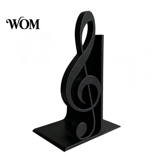 Book Display Decor 3D Printed Music Note Bookend, Decorative Shelf Organizer, Modern Desk for Home Treble Clef Table Ornament Office Study, Heavy Base