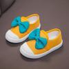 Парусиновая обувь для девочек весной и летом, нескользящая мягкая подошва, уличная легкая обувь с украшением в виде банта, повседневная парусиновая обувь на плоской подошве для девочек