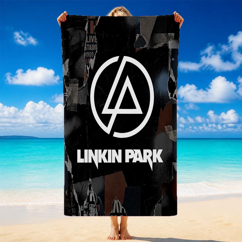 Пляжное полотенце из микрофибры с принтом Linkin Park Песок?Прочное Легкое Полотенце для Плавания, Уличных Путешествий