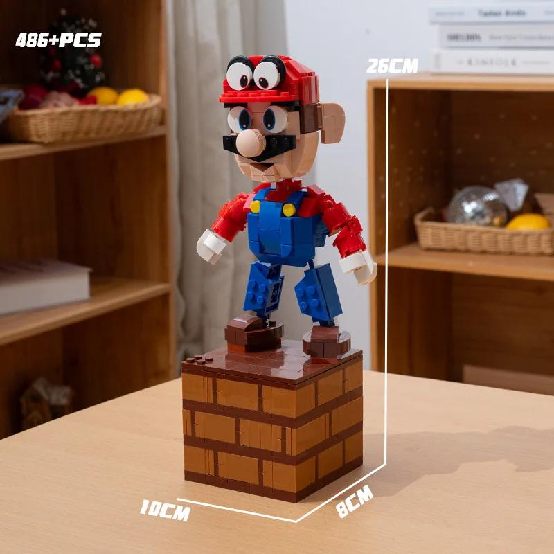 Конструктор Super Mario Bros.: вопросительный знак, Йоши, Луиджи, Звезда. Самодельная 3D-модель Марио. Мини-кирпичик. Идеальный подарок на Рождество.