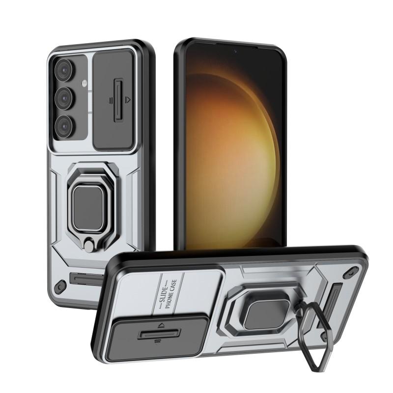 For iPhone 17 Pro Max Magnetic Case with Folding Kickstand/Ring Holder TPU + PC Phone Back Cover
