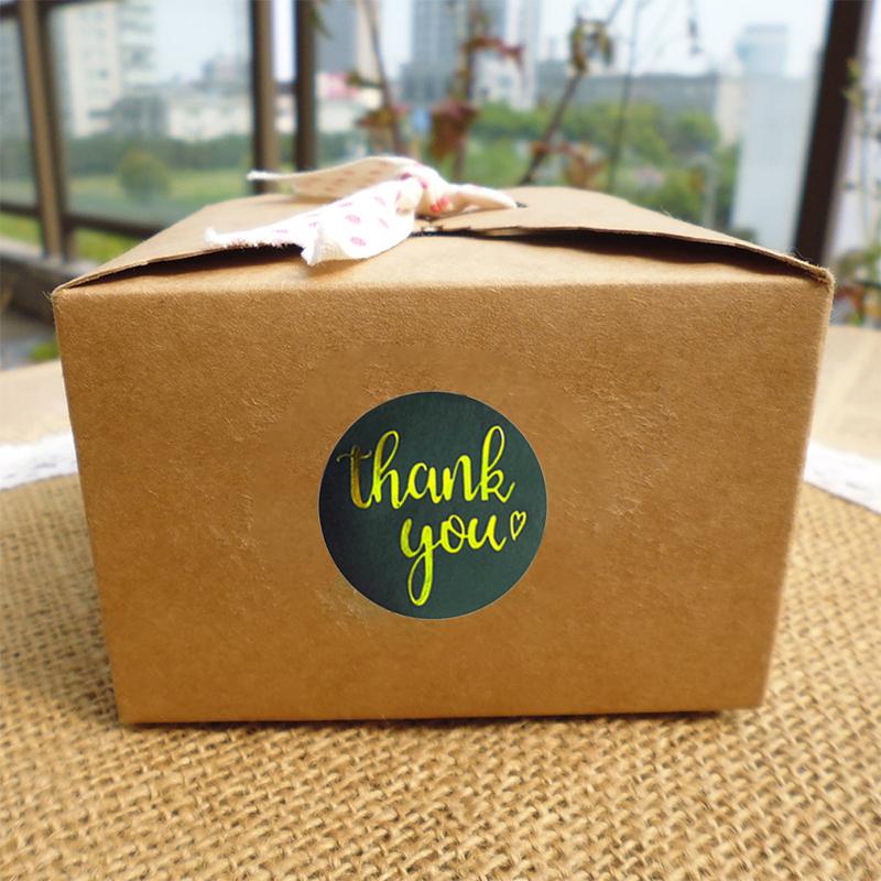 500Pcs/Roll Paper Thank You Sealing Tape Thank You Sticker Wedding Decor Self-adhesive Baking Cake Stickers Circular Gifts Bags