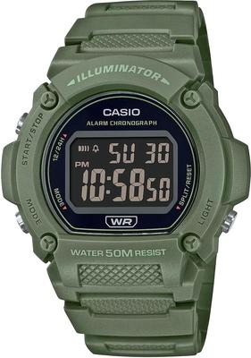Casio Стандартные цифровые часы Moss Green Overseas Модель W-219HC-3BV Мужские [Товар]
