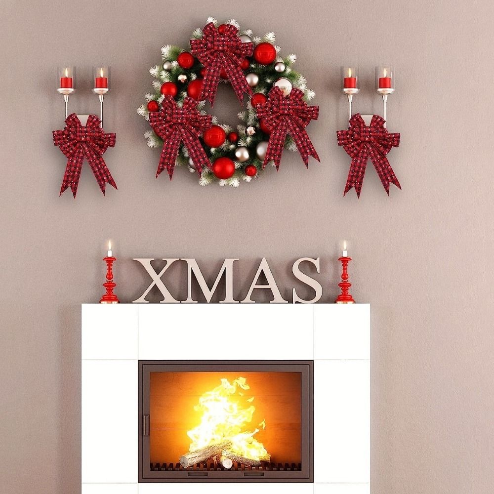 2 рулона/набор Декоративная красно-черная клетчатая лента Рождественская лента для упаковки подарков Для упаковки подарков