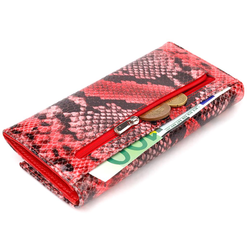 Bright Women's Wallet Made of Genuine Textured Leather with Snake Embossing CANPELLINI Wallet 21627 Multicolored