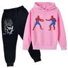 Kids Printed Hoodie and Sweatpants Set Long Sleeve Loose Fit Pullover Outfit for Boys and Girls