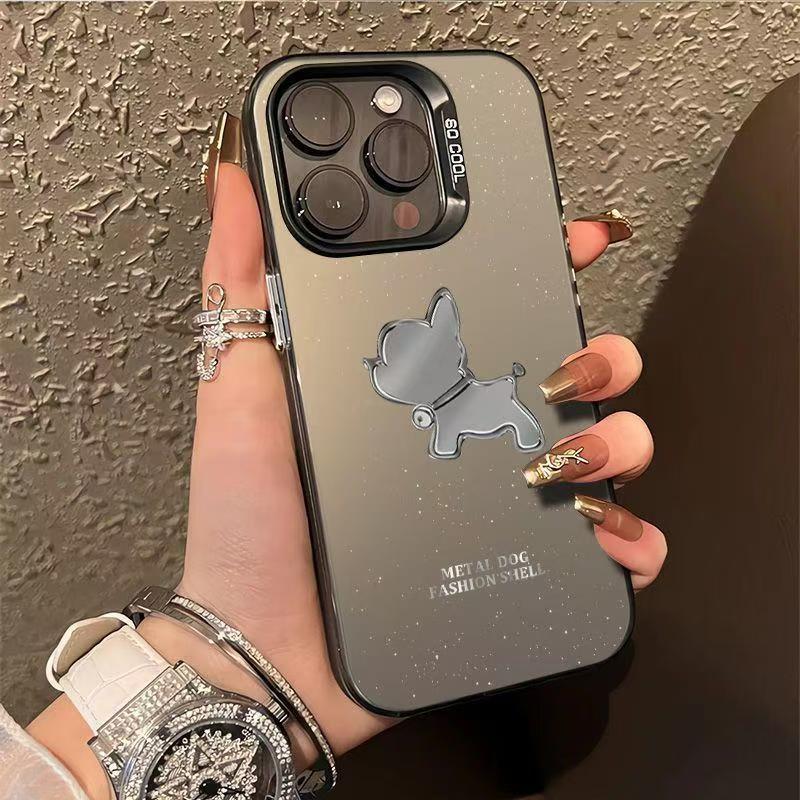 Защитный чехол для телефона с рисунком щенка Bell для iPhone 12 Pro Max до iPhone 16, Совместим с моделями Apple 14-15 Pro, Дизайн для трансграничной торговли.