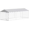 Outdoor Dog Enclosure With Galvanized Mesh And Lock Made Of Steel And Oxford Fabric 6x2.3x2 M Silver