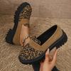 Large Size 35-43 Slip-On Leopard Print Casual Shoes Round Toe Non-slip Women's Loafers Thick Bottom Single Shoes Mocasines Mujer