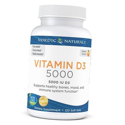 Витамин Д3, Холекальциферол, Vitamin D3 5000, 120гелкапс Апельсин (36352035)