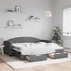 VidaXL Daybed with Trundle and Drawers Dark Grey 90x190 Cm Fabric 3197235