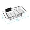 JASIWAY Extendable Sink Dish Above the Sink Dish Drying Rack Draining Rack Storage Dish Draining Shelf Anti-Brittle 39.326.411.9cm "Black"