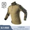 Mens Tactical Military-Style Camo Long Sleeve Training Shirt Outdoor Combat Uniform Hiking Camping Shooting Sports