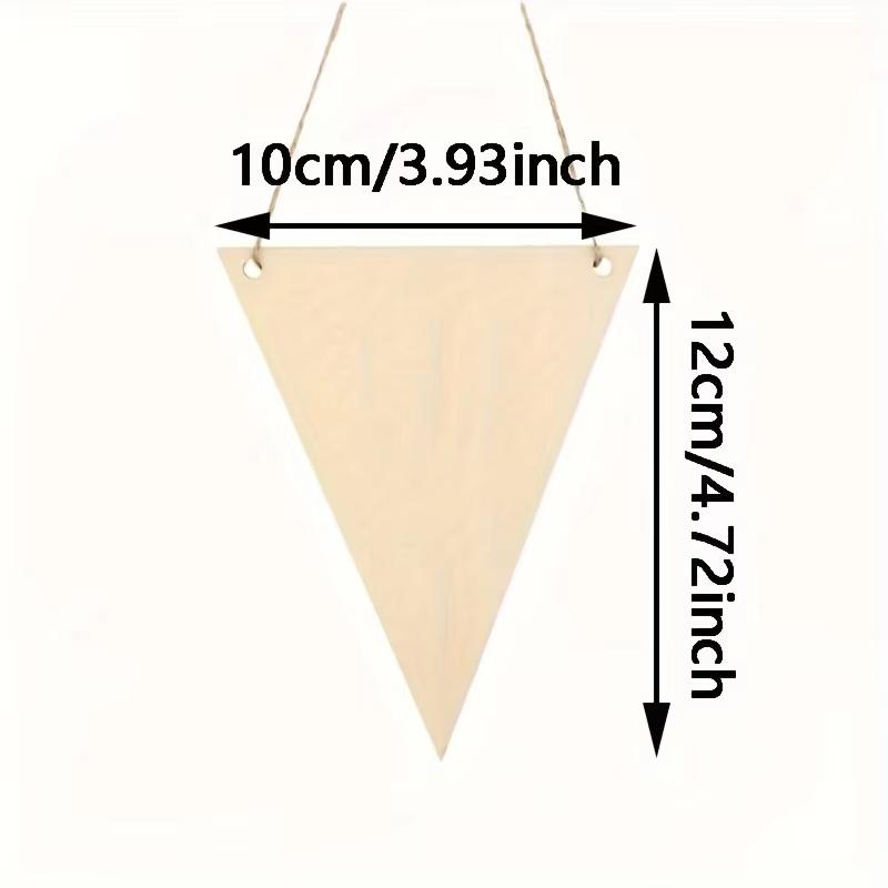 20/30 DIY wooden triangle banner, blank wood chip hanging, suitable for home, Halloween and Christmas crafts