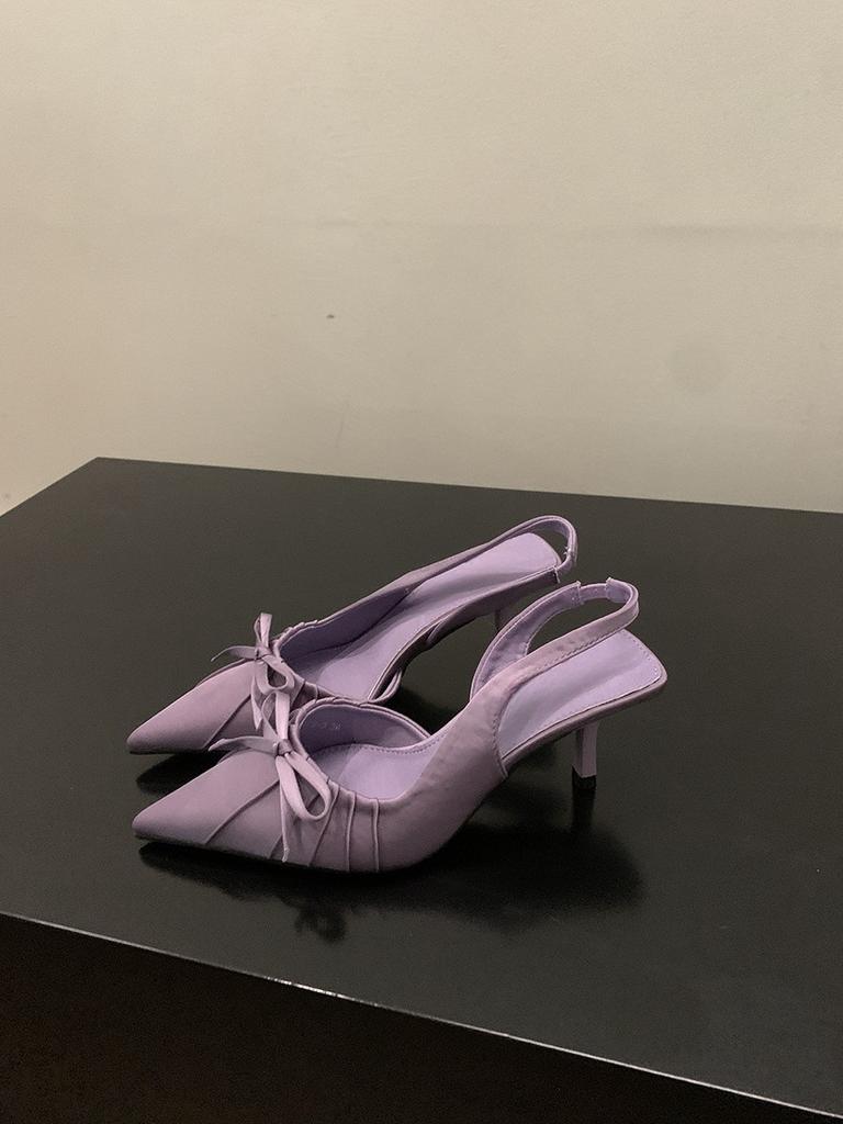 Niche высокие каблуки с леопардовым принтом сандалии с заостренным носком туфли-мешки на голову сказочные туфли 2025 года новые весенне-летние туфли с острым бантом