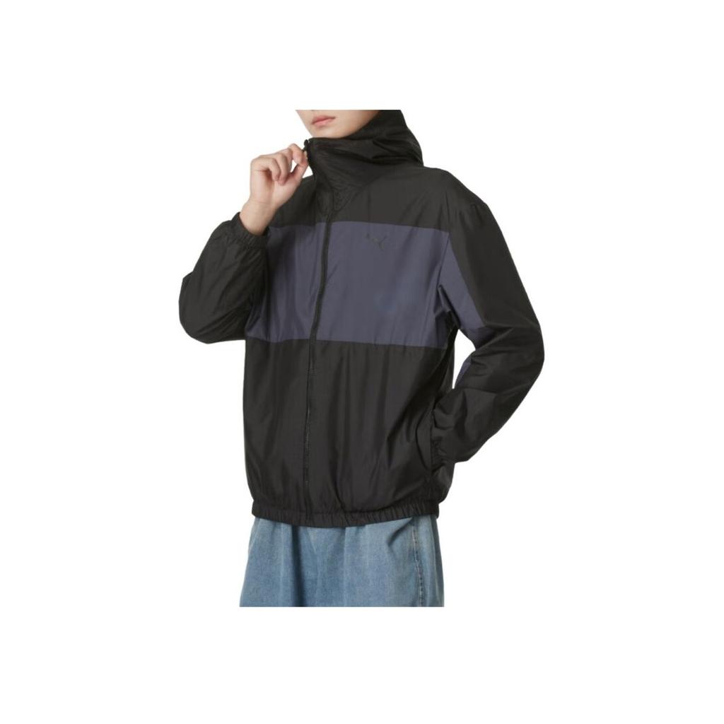 Puma Куртка с логотипом для активного отдыха, повседневная, спортивная, на молнии, дышащая, ветрозащитная, с капюшоном, для бега, мужская, черная 684107-01