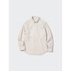 Uniqlo Рубашка BroAdcloth с длинным рукавом и воротником-стойкой в полоску A