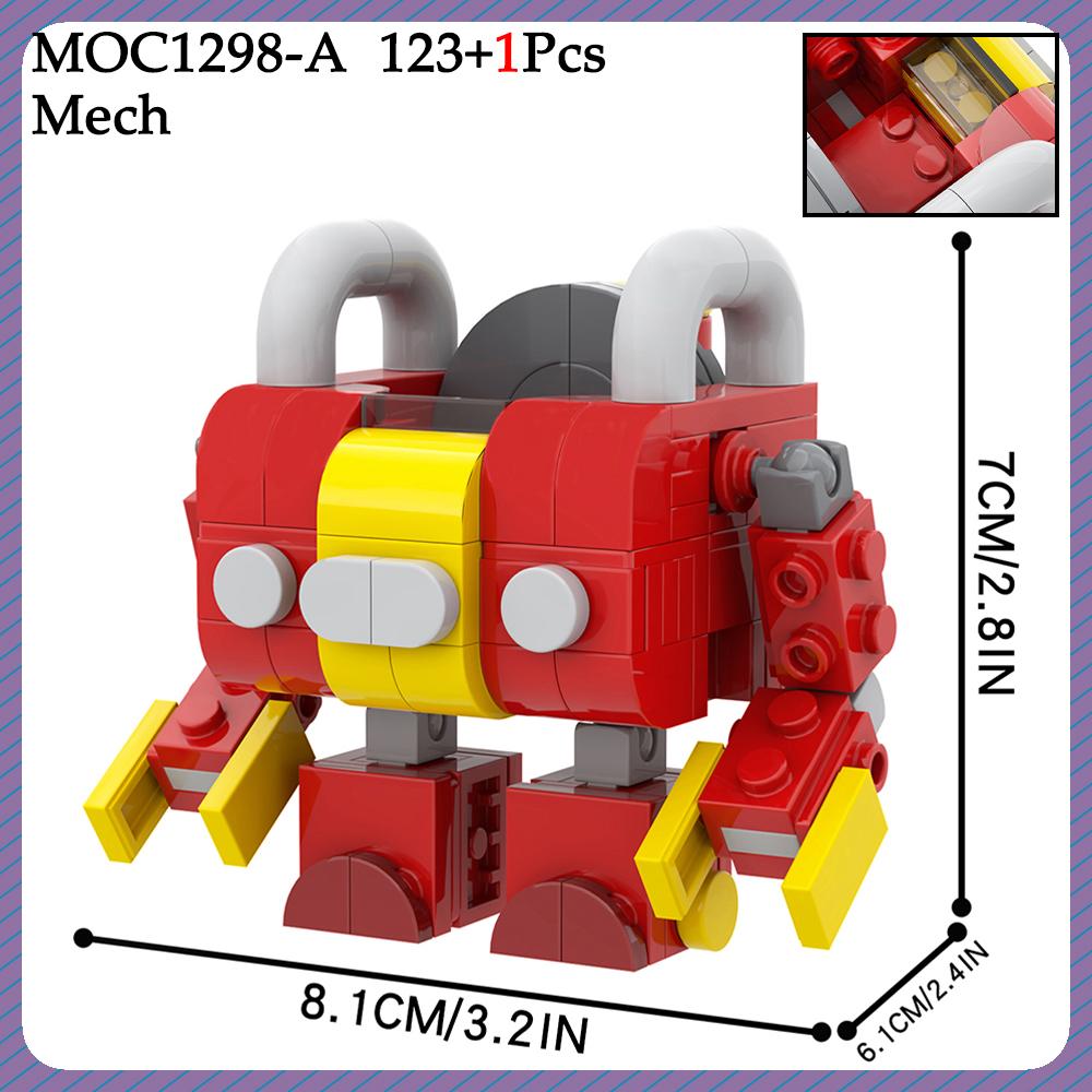 MOC Hedgehog Mech Bricks Car Game Anime Airship Dr Eggmaned Robot Compatible Figure Building Blocks Toys For Children Adult Gift