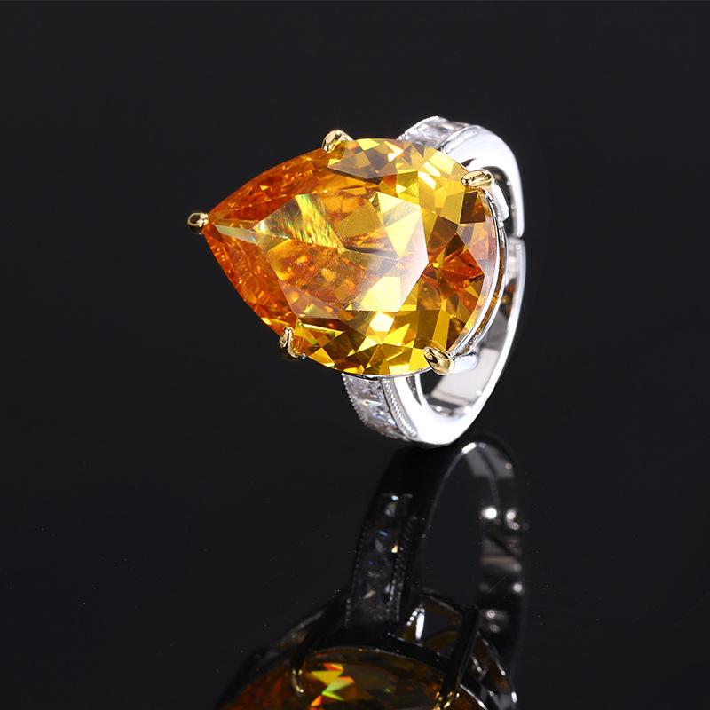 Ювелирные изделия Кольцо с розовым цирконием, цветное драгоценное кольцо Para Blue, открытое кольцо с изумрудным цирконом