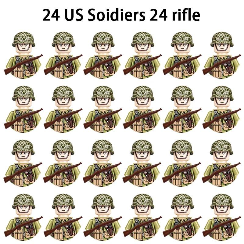 Нетоксичные 24 шт. Военные Фигурки Вторая Мировая Война Военный Продукт Фигурка Солдата Строительные Блоки Детский Праздничный Подарок Игрушки Подарки Забавные