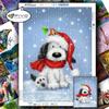Алмазная картина Рождественская собака Картина из страз Полная дрель 5D DIY Алмазная вышивка Зимняя мозаика Рождественский подарок Настенное искусство