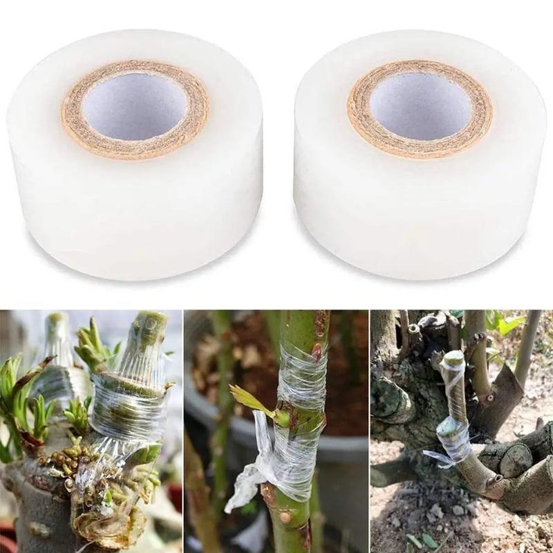 3/4*200m Nursery Grafting Tape Roll Stretchable Self-Adhesive Transparent Parafilm Degradable Tape Pruning Plant Garden Gra B8G2