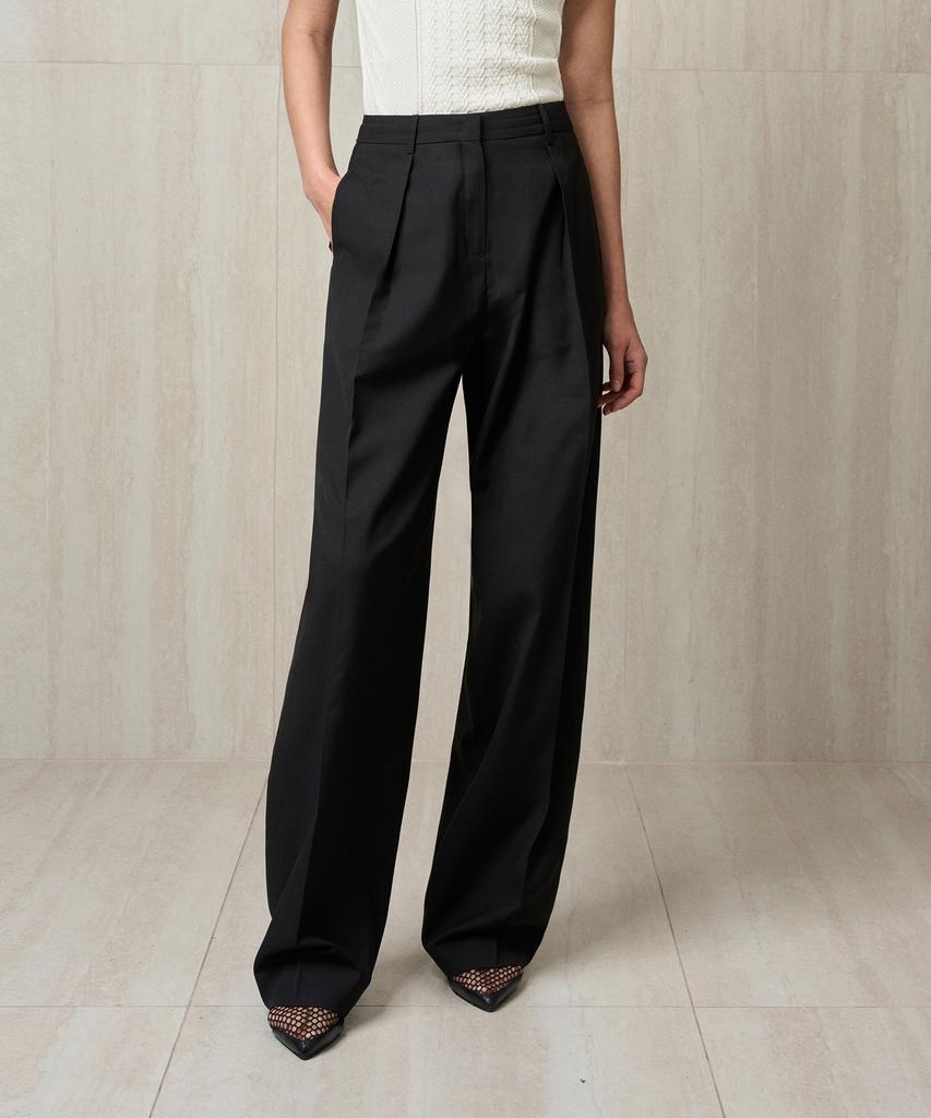 RE RHEE Pintucked Balloon Trousers Black