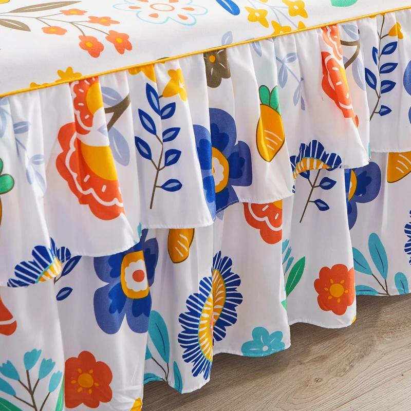 1 шт. покрывало для спальни, простыня, мягкая нескользящая юбка для кровати King Queen, свадебная юбка без наволочки на четыре сезона