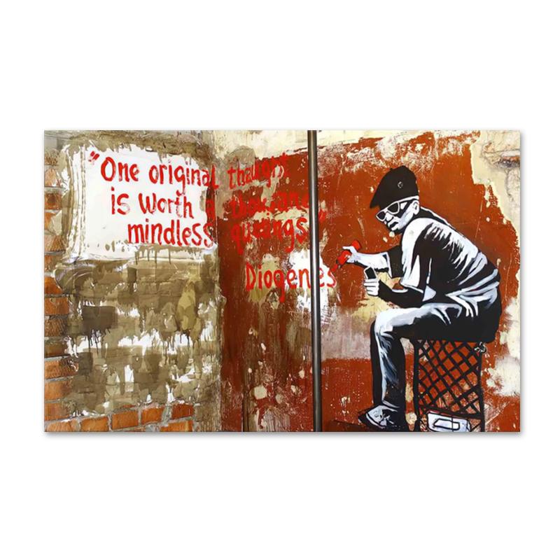 Бэнкси Граффити Искусство Холст Картина Современная Улица Поп-Арт Бабочка Мозги Девушка Плакаты и Принты Настенные Панно для Домашнего Декора