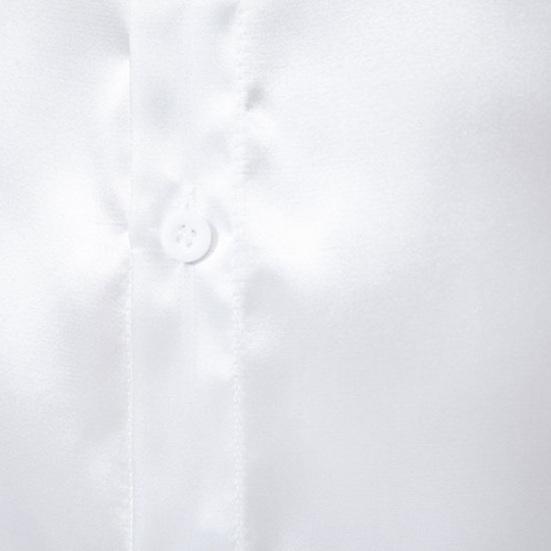 Мужская шелковая атласная рубашка с длинным рукавом, повседневная приталенная классическая рубашка, стильная однотонная рубашка с лацканами на пуговицах, деловые официальные рубашки