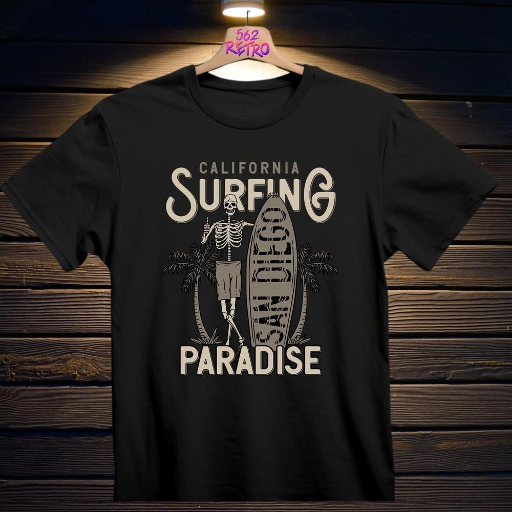 California Surfing Paradise San Diego TShirt Black S3XL Unisex T-Shirt