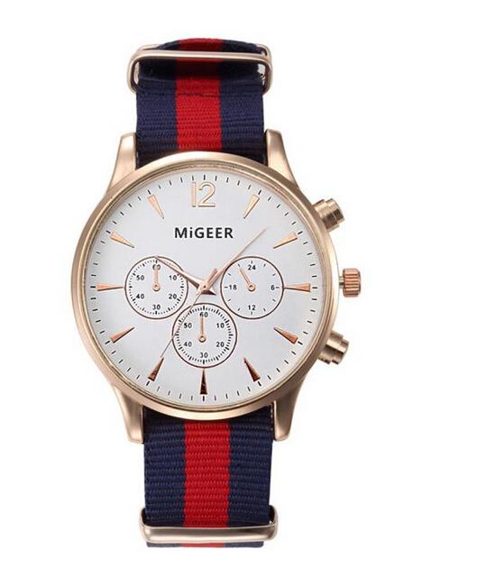 MIGEER Модные Повседневные Мужские Часы Часы с Тканевым Ремешком Кварцевые Наручные Часы relogio masculino женские часы мужские часы