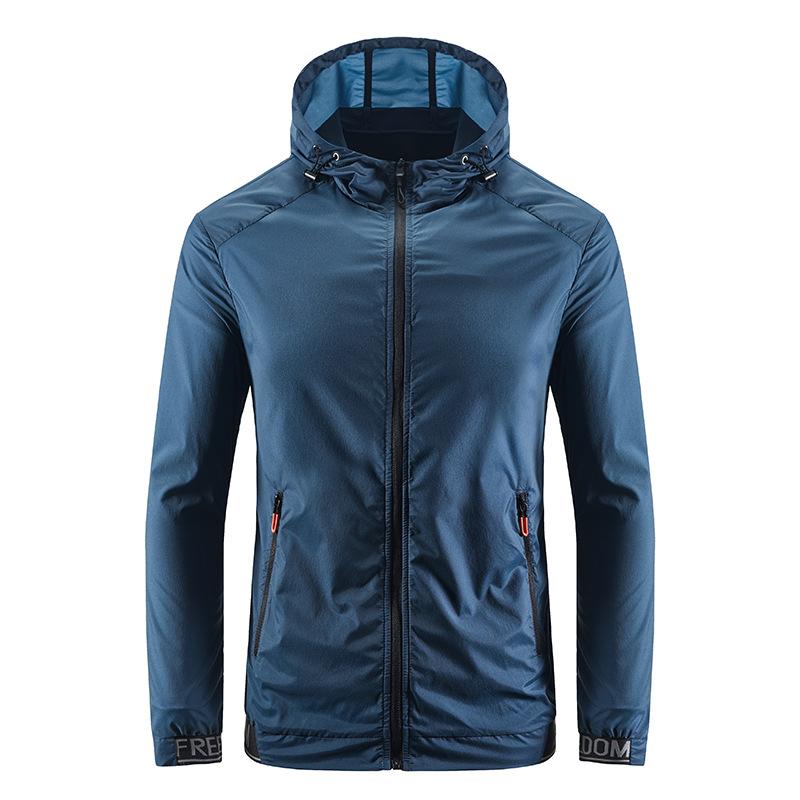 Летняя куртка с капюшоном и длинными рукавами, мужская повседневная молодежная однотонная одежда для активного отдыха, легкая и дышащая, быстросохнущая, кожаная одежда для мужчин