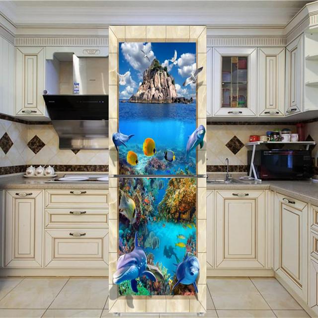 Art New Rose стикер на холодильник с цветочным узором, наклейки на стену, украшение дома, кухня, настенная роспись, декор, современный ремонт