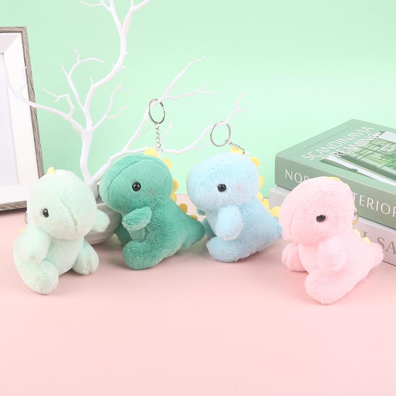 Cute Dinosaur Plush Toy Cartoon Doll Pendant Keychain Car Bag Key Ring Decor