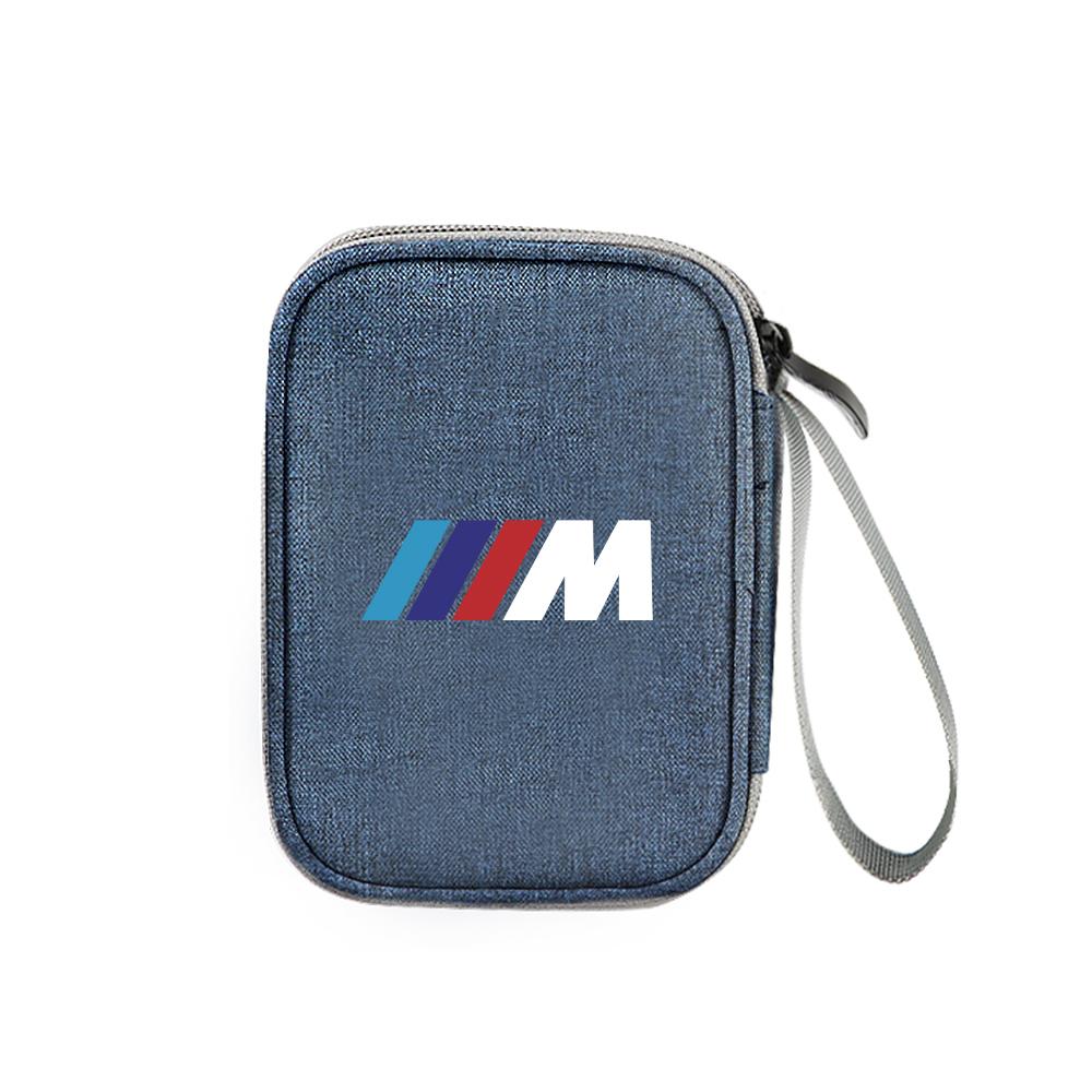 For BMW M Performance Logo Emblem Portable Car Travel Key Driver's License Earphone USB Storage Bag Waterproof Oxford Organizer XN9