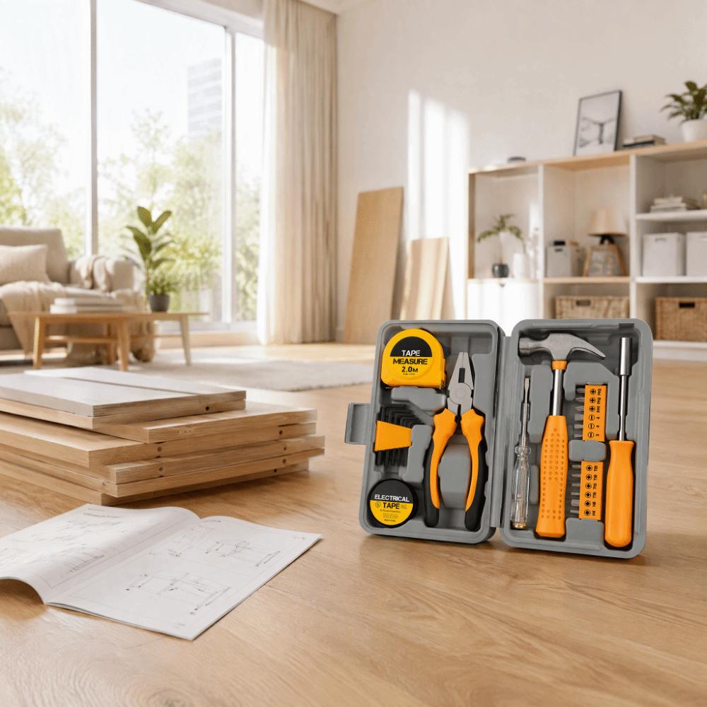24pcs Compact Design DIY Tool Kit Steel Tools Household Repair Kit Mini Tool Set For Home Office