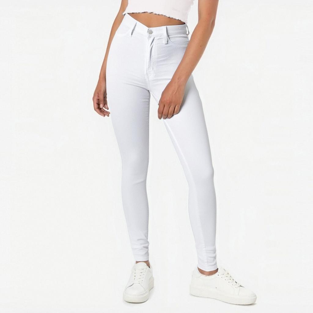 Женские стильные однотонные повседневные узкие брюки-карандаш с высокой талией и карманами