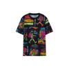 Li Ning X Chinatown Market Collaboration Fun Pattern All Over Print Sports Celebrity Neck T Shirt Men Tops Black AHSR897-3