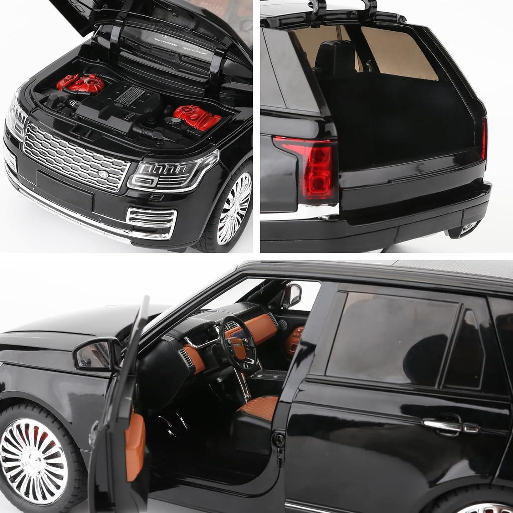 1/18 Scale Land Rover Range Rover Model Car, Zinc Alloy Pull Back Toy Diecast Car with Sound and Light SUV Off-Road Vehicle Toy Car,Gifts
