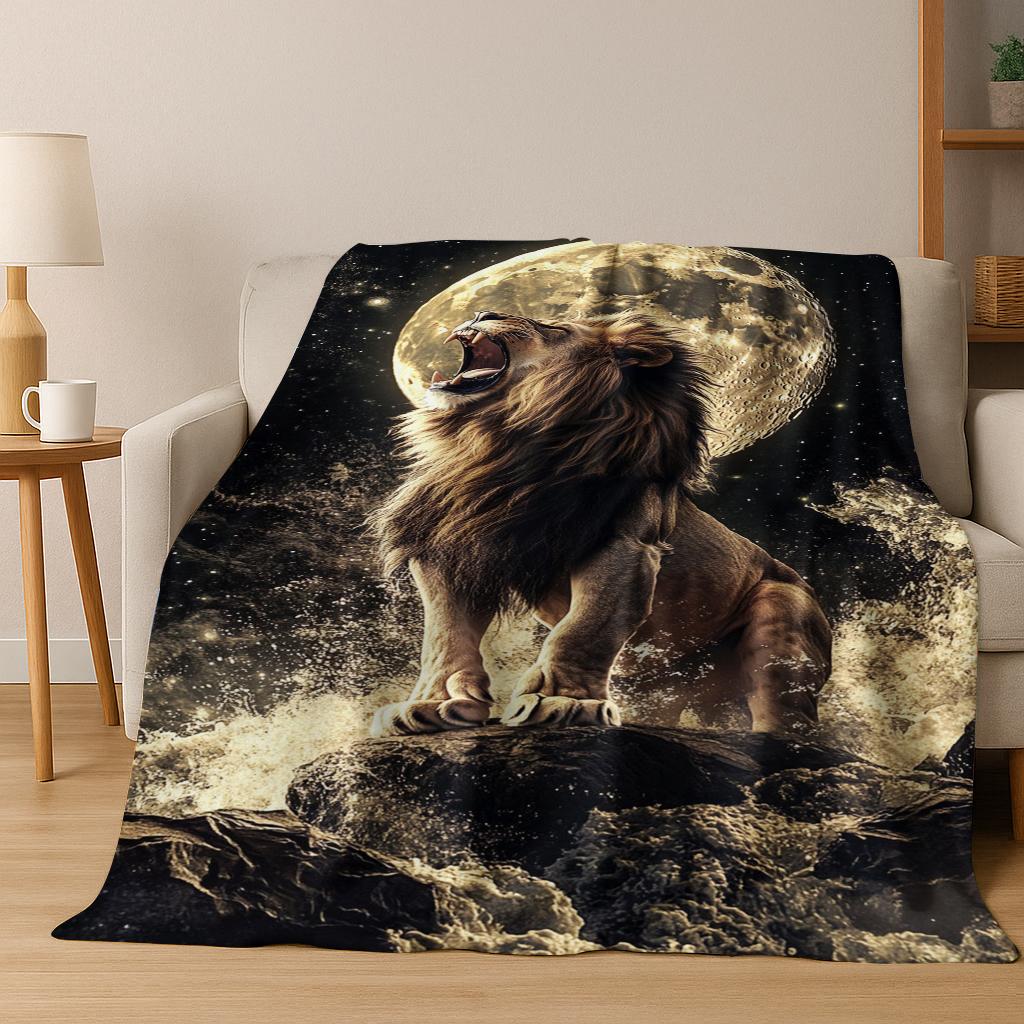 3D Мультяшное Животное Лев Сон Фланелевое Одеяло Мягкое Теплое Одеяло для Спальни Комнаты Гостиной Кровати Офиса Путешествия Кемпинга Пикника