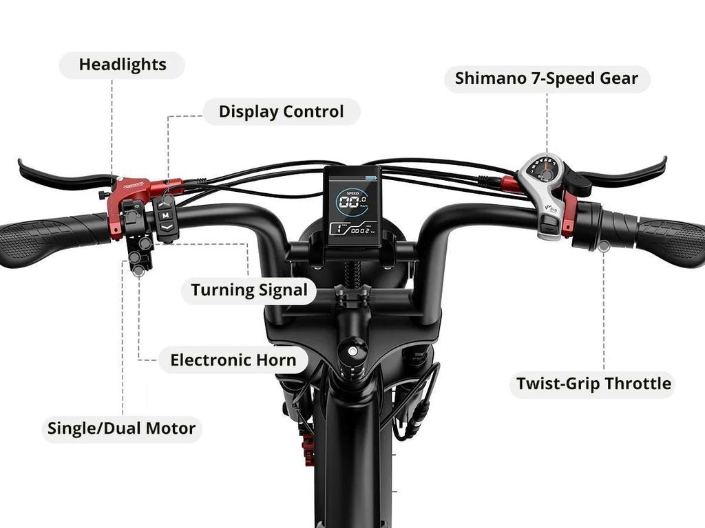 The new 2026 Aike 2000W electric motor with 48V 25AH battery, full suspension shock absorption, off-road electric bicycle.