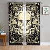 Black Skull Sheer Curtains Living Room Window Tulle Curtains For Bedroom Kitchen Home Decoration Voile Drapes
